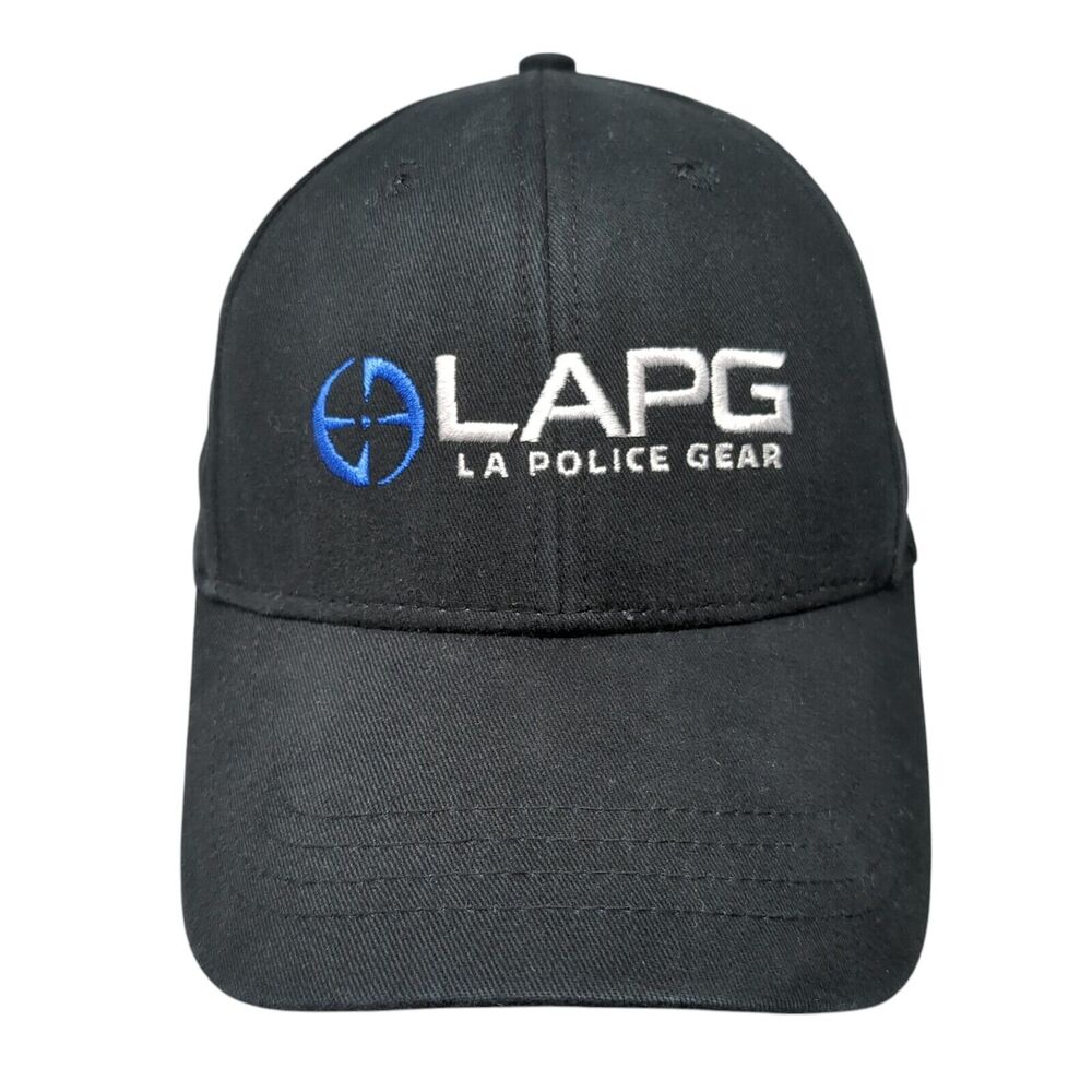 LAPG LA Police Gear Strapback Hat Black One Size Solid Quake City Caps
